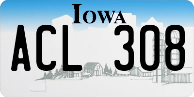 IA license plate ACL308