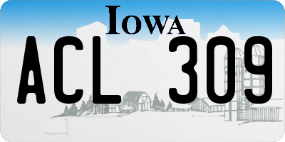 IA license plate ACL309