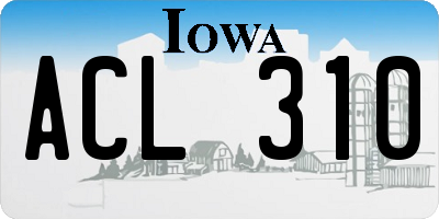 IA license plate ACL310