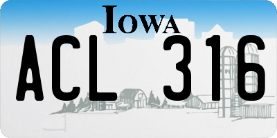 IA license plate ACL316