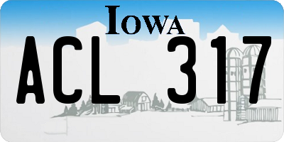 IA license plate ACL317