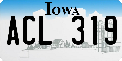 IA license plate ACL319