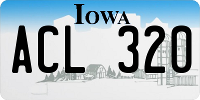 IA license plate ACL320