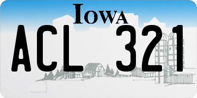 IA license plate ACL321