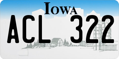 IA license plate ACL322