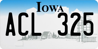 IA license plate ACL325