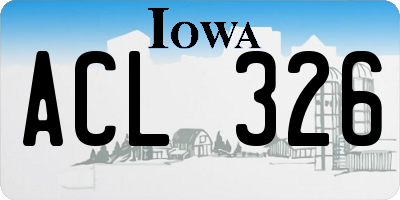 IA license plate ACL326
