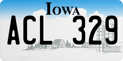 IA license plate ACL329