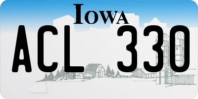 IA license plate ACL330