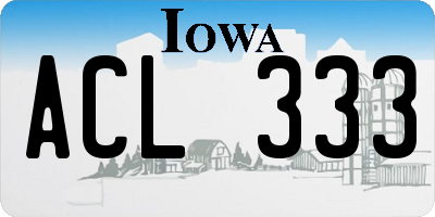 IA license plate ACL333