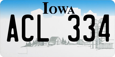 IA license plate ACL334