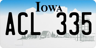 IA license plate ACL335