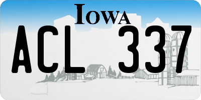 IA license plate ACL337