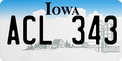 IA license plate ACL343