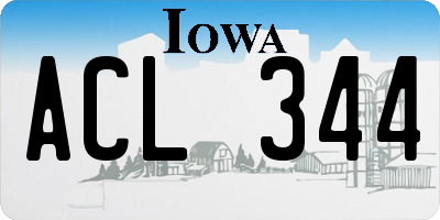 IA license plate ACL344