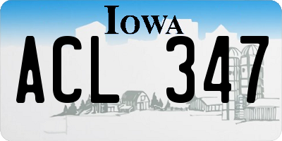 IA license plate ACL347