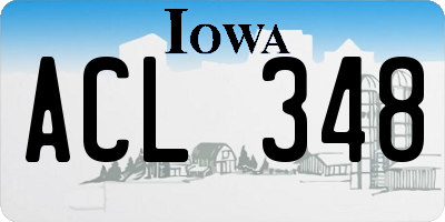 IA license plate ACL348