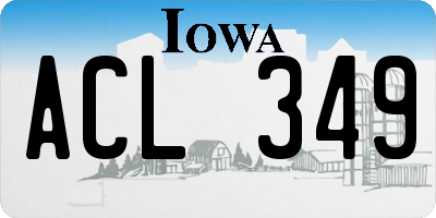 IA license plate ACL349