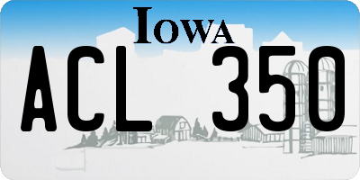 IA license plate ACL350