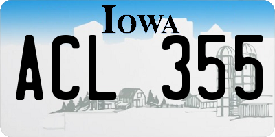 IA license plate ACL355