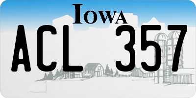 IA license plate ACL357