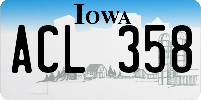 IA license plate ACL358