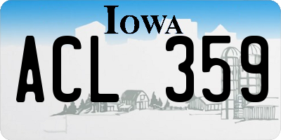 IA license plate ACL359