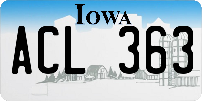 IA license plate ACL363