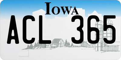 IA license plate ACL365
