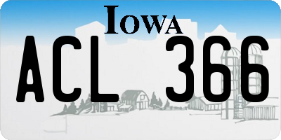 IA license plate ACL366