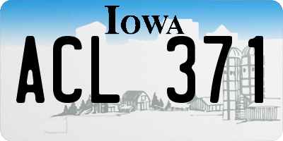 IA license plate ACL371