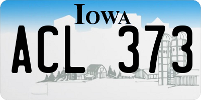 IA license plate ACL373