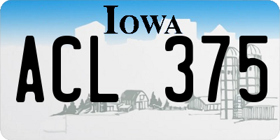 IA license plate ACL375