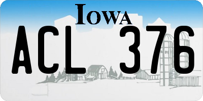 IA license plate ACL376