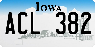 IA license plate ACL382