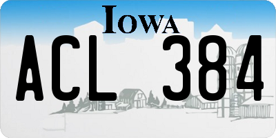 IA license plate ACL384