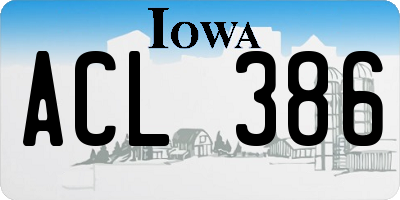 IA license plate ACL386