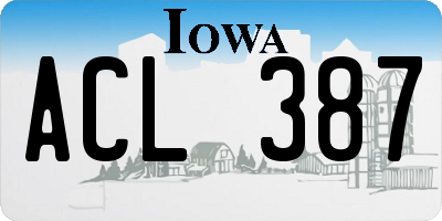 IA license plate ACL387