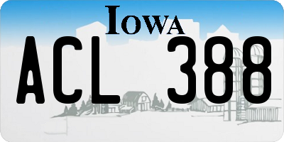 IA license plate ACL388