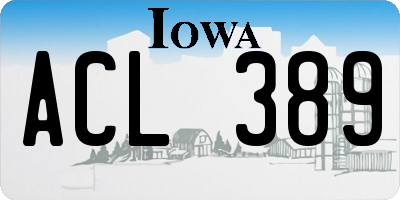 IA license plate ACL389