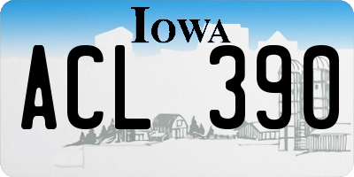 IA license plate ACL390