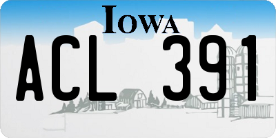 IA license plate ACL391