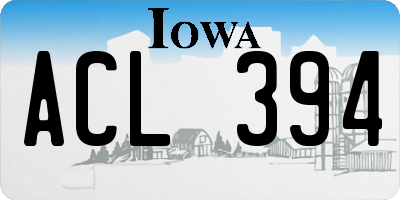 IA license plate ACL394