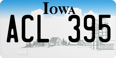 IA license plate ACL395