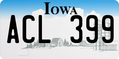 IA license plate ACL399