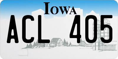 IA license plate ACL405