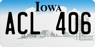 IA license plate ACL406