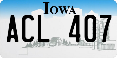 IA license plate ACL407