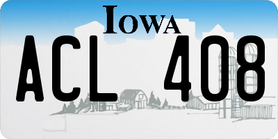 IA license plate ACL408