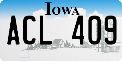 IA license plate ACL409
